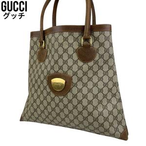 極美品　GUCCI グッチ　ハンドバッグ　GGスプリーム　レザー　A4収納可