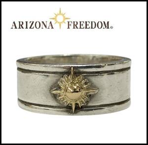 ★SIZE 24.5号★ ARIZONA FREEDOM アリゾナフリーダム R-9b K18 太陽神 シルバー 925 ライン 平打ち リング 指輪 イーグル フェザー