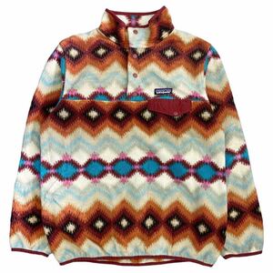 patagonia SYNCHILLA スナップT フリース ジャケット M 総柄 プルオーバー ワンポイント ロゴ シンチラ パタゴニア 2016年代 25455