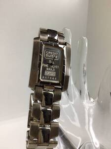 【CREDIT SUISSE】FINE SILVER999.0 腕時計　中古品　稼動品　電池交換済　9-41 sh