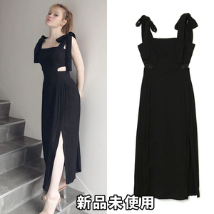 andmary Ann ribbon pleats dress black しゃるのクローゼット