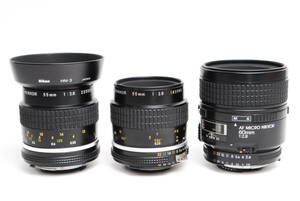 ★1円～【ジャンク】★Nikon ニコン Ai-S Micro NIKKOR 55mm F2.8/AF Micro NIKKOR 60mm F2.8 MFレンズまとめ 