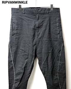 M ¥41,800【RIPVANWINKLE LINEN JERSEY SOLID PANTS RW-423 Gray リップヴァンウィンクル リネン ジャージ ソリッド パンツ グレー】