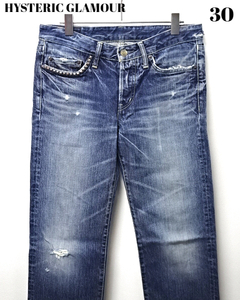 30【HYSTERIC GLAMOUR DENIMPANTS 4AP-1661 INDIGO ヒステリックグラマー デニムパンツ インディゴ】