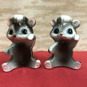 1950s スカンク 陶器 ソルト&ペッパー 子供 ビンテージ ミッドセンチュリー 置物 50s ソルトアンドペッパー