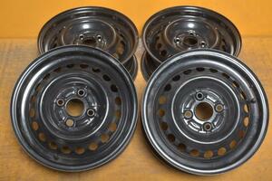 240531502447210　スチール　クロ　ホンダ車用　14×5.5J　+48　4穴　PCD100　ハブ径56mm　球面座　4本セット