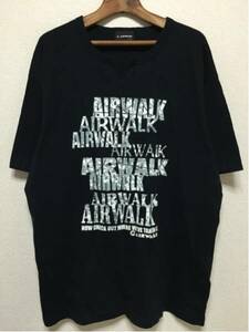 [即決古着]AIRWALK/エーアウォーク/Tシャツ/半袖/プリント/黒/ブラック/2L