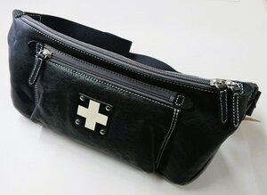 人気カラー！木の庄帆布/ショルダーバック/ボディバック/セメントグレー＆ブラック/定価21,780円税別/日本製/展示品/YA30-KHG20-BT04