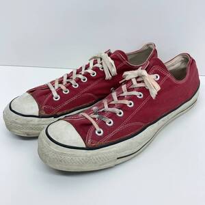 希少 US13.5 80s CONVERSE ALLSTAR スニーカー ローカット USA製 レッド 赤 コンバース オールスター 当て布 囲み VINTAGE 1080255