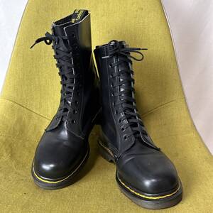 美品 Dr.MARTENS ドクターマーチン ホワイト社製 10ホールレースアップブーツ UK6 英国製 24.5 25.0相当 レザーシューズ ビンテージ 90s