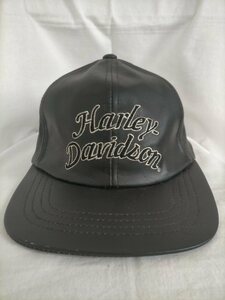 新品 デッドストック 90s-00s Harley Davidson ハーレーダビッドソン ビッグロゴ 6パネル レザー キャップ ★帽子CAPビンテージバイク