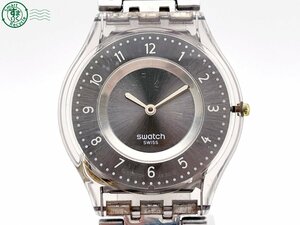 2406600798　＃ SWATCH スウォッチ AG2010 クォーツ QZ 2針 アナログ 腕時計 シルバー文字盤 スケルトン 純正ベルト ヴィンテージ 中古