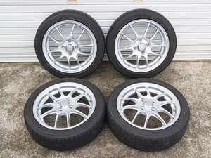 【中古品】ENKEI PF01 5Jx15 +45 PCD100 4H DUNLOP LE MANS V 165/50R15