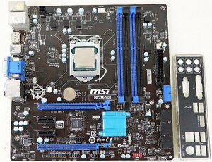 S◇ジャンク品◇PCパーツ microATX マザーボード MSI H87M-S01/CPU i7-4790S SR1QM 3.20GHz I/Oパネルつき ※動作未確認