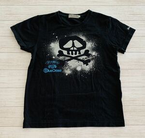 ブルークロス　BLUE CROSS スカルドクロ　シルバーラメ半袖Tシャツ