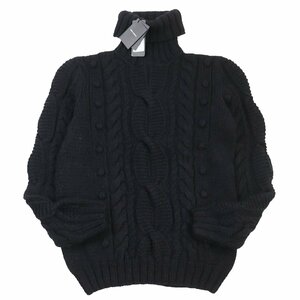 未使用品●DOLCE&GABBANA ドルチェ＆ガッバーナ GX755T アルパカ混 黒タグ タートルネック ニット セーター ブラック 54 伊製 正規品