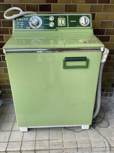 【ジャンク扱い】レア　希少　当時物　昭和レトロ　　　　1982年製　ナショナル　2槽式洗濯機　うず潮　グリーン　 