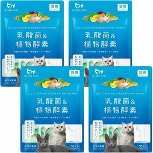 PETLINKMORE 乳酸菌 猫用 ペット サプリ 国内製造 (30日) 4袋セット 