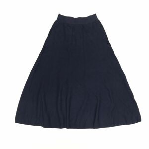 【送料360円】新品 UNIQLO ユニクロ 3Dコットンフレアミディスカート 女性用 レディース Sサイズ ネイビー タグ付き 未使用品 OF104