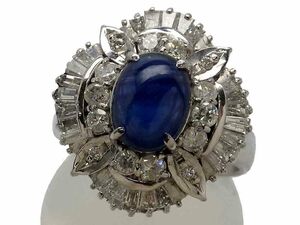 サファイア ダイヤモンドリング Pt900 8.7g 11号　Jewelry Sapphire1.79ct Dia0.80ct Ring