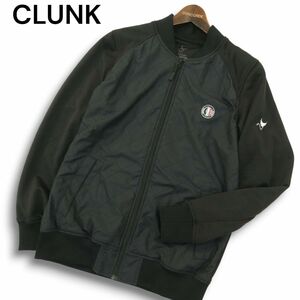 CLUNK クランク 秋冬 裏起毛★ キルティング ブルゾン ジャケット Sz.O　メンズ 黒 大きいサイズ ゴルフ　A4T09935_9#N