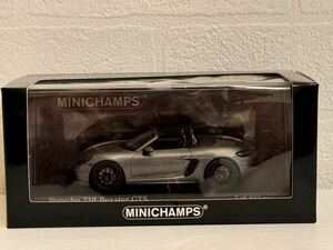 中古美品 ミニチャンプス 1/43 ポルシェ 718 ボクスター GTS 2020 グレーメタリック 982 410069100 MINICHAMPS Porsche Boxster