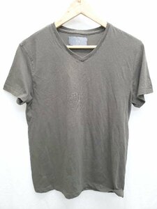 ◇ wjk ダヴルジェイケイ Vネック 半袖 Tシャツ カットソー サイズL カーキ系 メンズ P