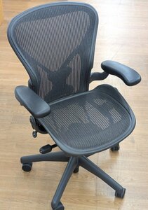 ★直接引取り限定-伊丹市【HermanMiller/ハーマンミラー】アーロンチェア Ｂタイプ AE112PWB オフィスチェア 肘付 /中古品/ab4798