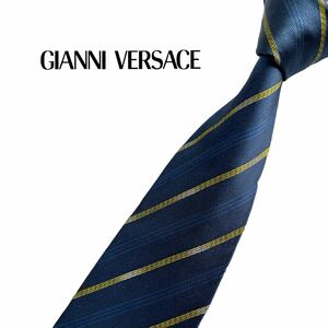 GIANNI VERSACE ネクタイ グレカ模様 レジメンタル柄 ストライプ柄 ジャンニヴェルサーチ USED 中古 m1410