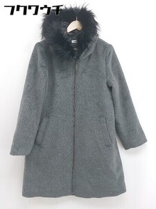 ■ ◎ AZUL TeuVe アズール テウベ AZUL by moussy フェイクファー付き 長袖 コート サイズ11AR グレー系 レディース