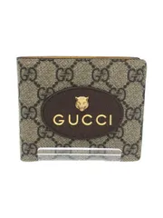 GUCCI ネオ ヴィンテージ GGスプリーム ウォレット_2つ折り財布 PVC ベージュ メンズ 473954