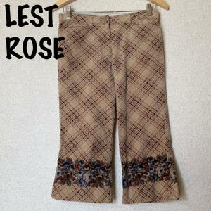 .美品　LEST ROSE レストローズ　ベロア　ベージュ　クロプトパンツ