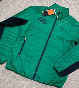 新品 定価22000 Munsingwear マンシング 中綿 ジップ ジャケット L グリーン ネイビー 紺 緑 ヒートナビ 保温 防寒 撥水 メンズ ゴルフ