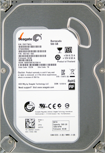 Seagate ST500DM002-1BD142 DP/N 09CF26 3.5インチ SATA600 500GB 1288回 16975時間