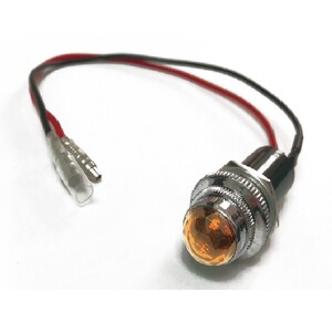 12V 24V 汎用 16mm パイロットランプ LED バルブ オレンジ 1個 ダイヤカット ナンバー フレーム 枠 クリア デコトラ 16φ インジ ケーター