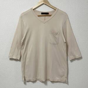 2007SS UNDERCOVER Vネック 7部袖 カットソー 無地 アイボリー 2サイズ アンダーカバー ロンT Tシャツ Tee 初期 VINTAGE archive 4070538