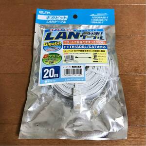 ELPA CAT6フラット20M LAN-FT1200(Ｗ) LANケーブル