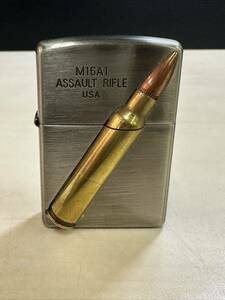 〇 直接引取り可 zippo ジッポー オイルライター M16A1 ASSAULT RIFLE USA シルバーカラー アサルトライフル 弾丸 オイルライター 1997年製