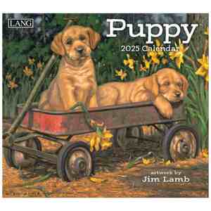 2025 Calendar LANG ラング 壁掛けカレンダー2025年 Puppy Jim Lamb