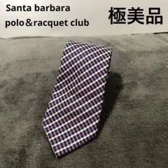 極美品polo＆racquet CLUB チェック柄　ネクタイ　紫