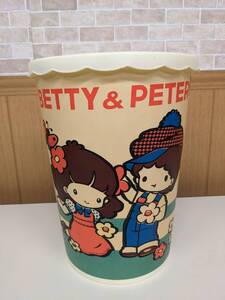 kk415● 【当時物】昭和レトロキャラ 「Betty & Peter」 ファンシーダストボックス レトロポップ ごみ箱 くず入れ/80