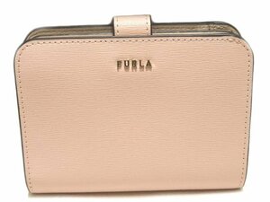 美品 FURLA フルラ コンパクト 2つ折り 財布 ジップ ☆ ピンク レザー レディース 小物 ▼ シサト0/6E