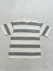 HERMES sizeL イタリア製ポケット付きボーダーTシャツ 半袖Tシャツ エルメス ポケT フレンチ ヴィンテージ ビンテージ