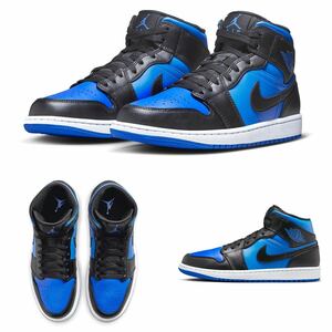 ★売切★NIKE AIR JORDAN1 MIDブラックxロイヤルブルーUS11.5(29.5cm)新品国内正規品★ダンクジョーダンOG