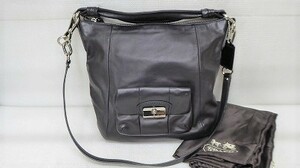 美品 COACH コーチ 14783 クリスティンホーボー レザー ショルダーバッグ 黒 ブラック 肩掛け 2WAY 定形外郵便全国一律710円 E2-b