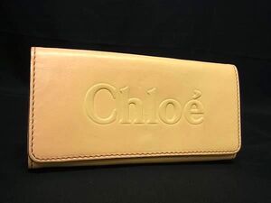 Chloe クロエ レザー 二つ折り 長財布 ウォレット 小銭入れ 札入れ カード入れ レディース ベージュ系 DG5986