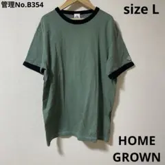 メンズ　トップス　オリーブグリーン コットン Tシャツ　HOME GROWN