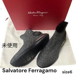 未使用　Salvatore Ferragamo GARDENA サルヴァトーレフェラガモ　ショートブーツ　サイズ6、23センチ　S5M245