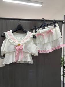 ★T）未使用品／保管品　水着　セーラーフリル　ビキニ　ピンク　♪♪