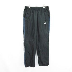 アディダス adidas パンツ ボトムス ウィンドブレーカー ロング丈 切替 ロゴ O ブラック×グレー スポーツウェア ※EKM メンズ